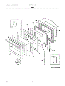 11 - Door parts for Frigidaire Range CPCF3091LFC from AppliancePartsPros.com