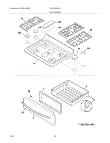 09 - Top / Drawer parts for Frigidaire Range DGGF3042KFJ from AppliancePartsPros.com