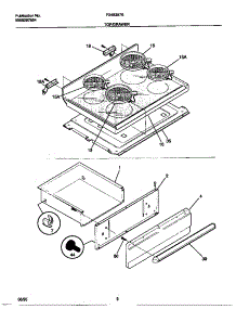 04 - Top / Drawer parts for Frigidaire Range F04B357BWF from AppliancePartsPros.com