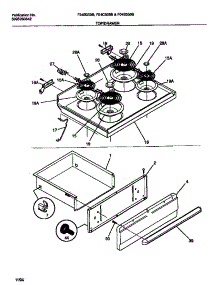 05 - Top / Drawer parts for Frigidaire Range F04C352BSA from AppliancePartsPros.com
