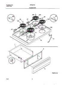 07 - Top / Drawer parts for Frigidaire Range FEF304PHDB from AppliancePartsPros.com