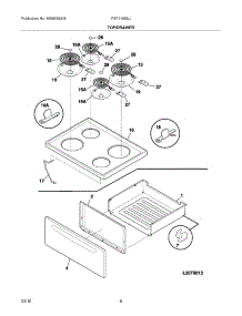 07 - Top / Drawer parts for Frigidaire Range FEF316BSJ from AppliancePartsPros.com