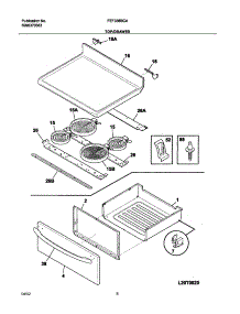 07 - Top / Drawer parts for Frigidaire Range FEF336BCA from AppliancePartsPros.com