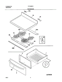 07 - Top / Drawer parts for Frigidaire Range FEF336BCD from AppliancePartsPros.com