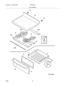 07 - Top / Drawer parts for Frigidaire Range FEF336ECG from AppliancePartsPros.com