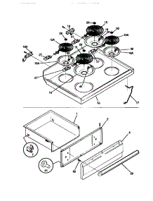 04 - Top / Drawer parts for Frigidaire Range FEF350CASC from AppliancePartsPros.com