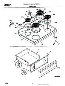 04 - Top / Drawer parts for Frigidaire Range FEF350BAWF from AppliancePartsPros.com