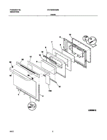 09 - Door parts for Frigidaire Range FEF363BXAWA from AppliancePartsPros.com