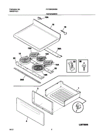 07 - Top / Drawer parts for Frigidaire Range FEF364BXAWA from AppliancePartsPros.com
