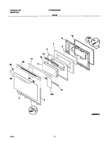 09 - Door parts for Frigidaire Range FEF364BXAWA from AppliancePartsPros.com