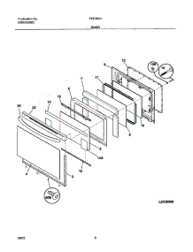 09 - Door parts for Frigidaire Range FEF366ASG from AppliancePartsPros.com