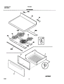 07 - Top / Drawer parts for Frigidaire Range FEF366CBA from AppliancePartsPros.com