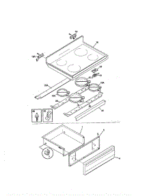 Top / Drawer parts for Frigidaire Range FEF365CGTC from AppliancePartsPros.com