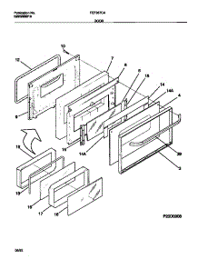 05 - Door parts for Frigidaire Range FEF367CASC from AppliancePartsPros.com