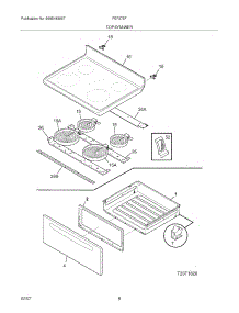 07 - Top / Drawer parts for Frigidaire Range FEF375FBC from AppliancePartsPros.com