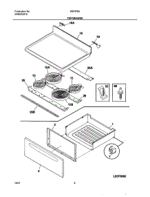 07 - Top / Drawer parts for Frigidaire Range FEF376ASE from AppliancePartsPros.com