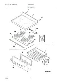 07 - Top / Drawer parts for Frigidaire Range FEF375GCF from AppliancePartsPros.com