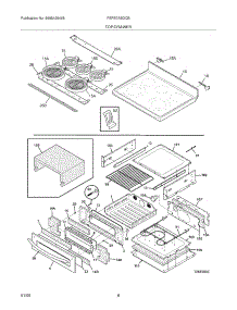 07 - Top / Drawer parts for Frigidaire Range FEFB7ABDCB from AppliancePartsPros.com