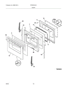 09 - Door parts for Frigidaire Range FEFBZ90GCC from AppliancePartsPros.com