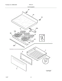 07 - Top / Drawer parts for Frigidaire Range FEFL79HBA from AppliancePartsPros.com