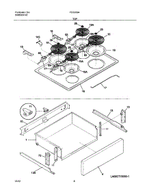 07 - Top / Drawer parts for Frigidaire Range FES355ASA from AppliancePartsPros.com