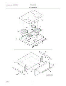 07 - Top / Drawer parts for Frigidaire Range FES365ECB from AppliancePartsPros.com