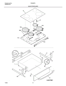 07 - Top / Drawer parts for Frigidaire Range FES367DCA from AppliancePartsPros.com