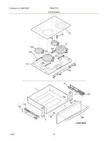 07 - Top / Drawer parts for Frigidaire Range FES367FCC from AppliancePartsPros.com