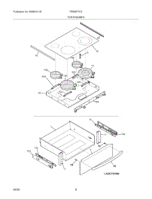 07 - Top / Drawer parts for Frigidaire Range FES367FCD from AppliancePartsPros.com