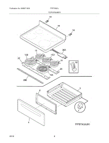 07 - Top / Drawer parts for Frigidaire Range FFEF3020LBC from AppliancePartsPros.com