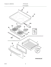 07 - Top\Drawer parts for Frigidaire Range FFEF3043LSD from AppliancePartsPros.com
