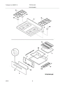 09 - Top\Drawer parts for Frigidaire Range FFGF3015LBC from AppliancePartsPros.com