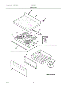 07 - Top / Drawer parts for Frigidaire Range FGEF3034KBE from AppliancePartsPros.com
