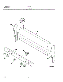 03 - Backguard parts for Frigidaire Range FGF316BSA from AppliancePartsPros.com