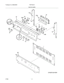 03 - Backguard parts for Frigidaire Range FGEF3034KBA from AppliancePartsPros.com