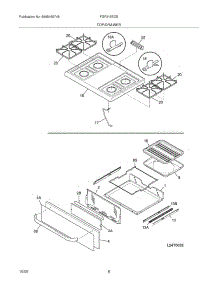 09 - Top / Drawer parts for Frigidaire Range FGF318ECB from AppliancePartsPros.com
