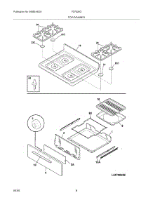 09 - Top / Drawer parts for Frigidaire Range FGF328GBH from AppliancePartsPros.com