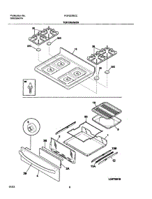 09 - Top / Drawer parts for Frigidaire Range FGF337BCC from AppliancePartsPros.com