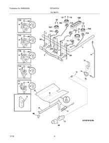 05 - Burner parts for Frigidaire Range FGF348KSH from AppliancePartsPros.com