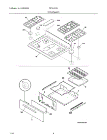 09 - Top / Drawer parts for Frigidaire Range FGF348KSH from AppliancePartsPros.com