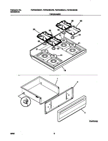 05 - Top / Drawer parts for Frigidaire Range FGF354BGDB from AppliancePartsPros.com