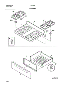 09 - Top / Drawer parts for Frigidaire Range FGF355AUA from AppliancePartsPros.com