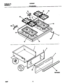 05 - Top / Drawer parts for Frigidaire Range FGF350BFWA from AppliancePartsPros.com