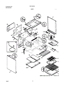07 - Body parts for Frigidaire Range FGF355CGBG from AppliancePartsPros.com