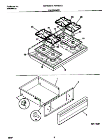 05 - Top / Drawer parts for Frigidaire Range FGF353BAWH from AppliancePartsPros.com