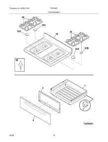 09 - Top / Drawer parts for Frigidaire Range FGF368GQD from AppliancePartsPros.com