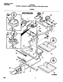 03 - Burner parts for Frigidaire Range FGF376CESL from AppliancePartsPros.com