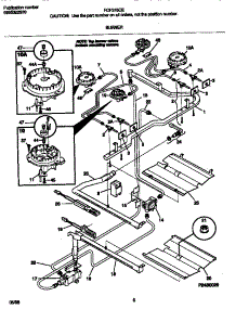 03 - Burner parts for Frigidaire Range FGF376CETM from AppliancePartsPros.com
