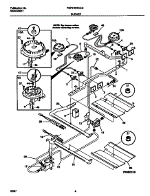 03 - Burner parts for Frigidaire Range FGF378WCCG from AppliancePartsPros.com