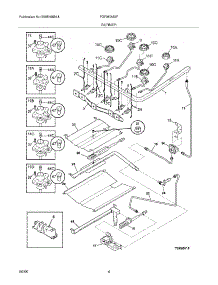 05 - Burner parts for Frigidaire Range FGF380MXFBA from AppliancePartsPros.com